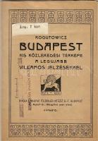 1890 Budapest kis közlekedési térképe a legújabb villamos jelzésekkel