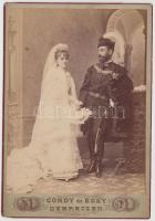 cca 1870  Ambrózy Antal homonnai mérnök és feleségének fotója / Photo of Antal Ambrozy and his wife 11x16 cm