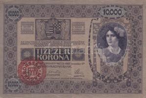 1918. 10.000K piros "Magyarország" felülbélyegzéssel T:III