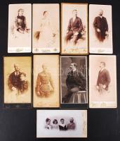 cca 1880-1890 9 db nagyméretű, feliratozott fotó / 9 vintage photos 11x21 cm