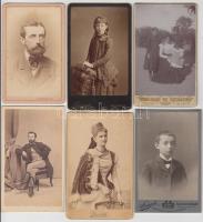 cca 1870-1900 9 db érdekes vizitkártya méretű fotó
