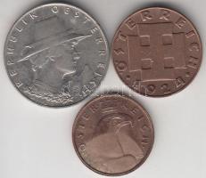 Ausztria 1924. 100K + 200K + 1000K T:2
Austria 1924. 100 Kronen + 200 Kronen + 1000 Kronen C:XF