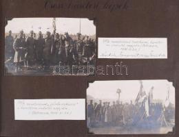 1914-1918 Egy, az I. vh-ban szolgálatot teljesítő katona felvételei a katonaéletről, 9x12 cm és ennél kisebb méretekben, 77 db fotót tartalmazó album, feliratozva / Photos from the World War I.