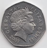 Gibraltár 2003. 50p T:1-
Gibraltar 2003. 50 pence C:AU