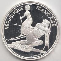 Franciaország 1990. 100Fr Ag "Téli olimpia-műlesiklás" T:PP
France 1990. 100 Francs Ag &qu...