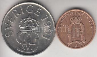 Svédország 1905. 2ö Cu + 1991. 5K T:2-,1-
Sweden 1905. 2 Ore Cu + 1991. 5 Kronor C:VF,AU