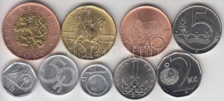 Csehország 1993-2004. 10h - 50K 9db klf névérték T:1 Czech Republic 1993-2004. 10 haleru - 50 Korun 9 different nominals C:UNC