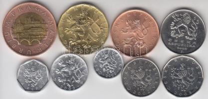 Csehország 1993-2004. 10h - 50K 9db klf névérték T:1
Czech Republic 1993-2004. 10 haleru - 50 Korun ...