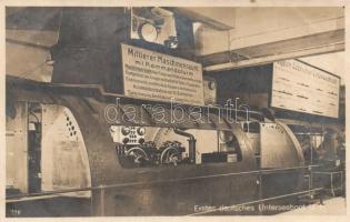 U-boat, first German submarine, medium machine room with the conning tower