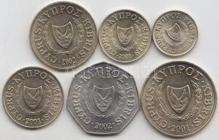 Ciprus 2001-2003. 1c - 50 cents 6klf db, forgalmi sor T:1
Cyprus 2001-2003. 1 cent - 50 cents 6 diff...