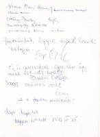 1972 Budapest, V. Országos plakátkiállítás vendégkönyve, többek között Bor Pál, Somogyi János, Kovác...