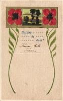 New Year, poppy, Emb. litho