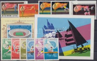Nyári olimpia, Moszkva 7 ország 4 klf sor + 5 klf blokk + 1 kisív Summer Olympics, Moscow 7 countrie...