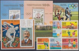 Olimpia motívum gyűjtemény 9 ország 4 db sor, az egyik párokban  + 7 blokk Olympic motifs collection...