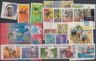 Olimpia motívum gyűjtemény 11 ország 6 db önálló érték + 9 klf sor + 1 blokk Olympic motifs collecti...