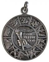Olaszország 1960. "XVII. Olimpia Róma 1960" ezüstözött fém emlékérem (32mm) T:2 Italy 1960. "XVIIth Olympic Games Rome 1960" silver plated metal medallion (32mm) C:XF