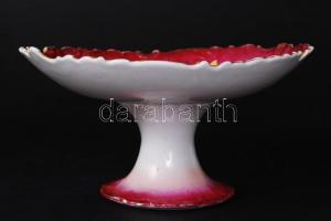 Kézzel festett antik aufsatz, jelzés nélkül, kopott, hibátlan, 25×20 cm, m:13 cm