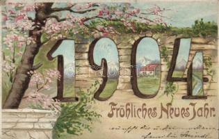 1904 New Year Emb. litho