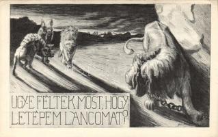 'Úgy féltek most, hogy letépem a láncomat?' irredenta 'Magyar Nemzeti Szövetség' s: Fáy Aladár