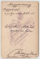 1882 Lojanek János: Nagyvárad, a pályaudvar felőli út, kartonra ragasztva, 10x6 cm/
Street view of O...