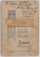 1916 Szollár Szaniszló beteg ajándéka emlékül Dr. Tomai egyetemi tanár részére (Szeged), feliratozva...