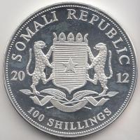 Szomália 2012. 100Sh Ag "Afrikai vadvilág / Elefánt" (1oz/0.999) T:PP Somali Republic 2012. 100 Shillings Ag "African Wildlife - Elephant" (1oz/0.999) C:PP