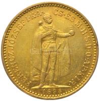 1898. 10K Au "Ferenc József" Körmöcbánya (3.39g/0.900) T:2,2- kis ph. Hungary 1898. 10 Korona Au "Franz Joseph" Kremnitz (3.39g/0.900) C:aXF small edge error Huszár: 2200., Adamo K8