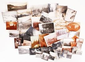 1914-1918 Egy, az I. vh-ban szolgálatot teljesítő katona felvételei a katonaéletről, 9x12 cm és ennél kisebb méretekben.