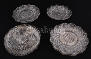 10db üveg süteményes tálka (egy-két apró lepattanással) /  10 glass dessert plates (some with minor fault)