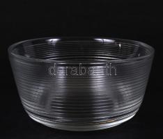 Sárga, üveg, gyümölcsöstál (peremén apró lepattanással), és egy kis üvegtálka / 
Two glass bowls (on...