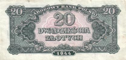 Lengyelország/II.V.H. Lengyel Nemzeti Felszabadítási Bizottság/Lengyel Nemzeti Bank 1944. 1Zl + 20Zl...