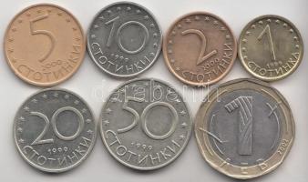 Bulgária 1999-2002. 1s - 1L 7klf T:1,2 Bulgaria 1999-2002. 1 stotinka - 1 Lev C:Unc,XF