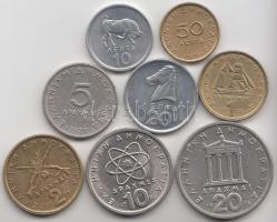 Görögország 1976-78. 10L - 20D 8klf darab T:1,2 Greece 1976-78. 10 Lepta - 20 Drachmai 8 different pcs C:UNC,XF