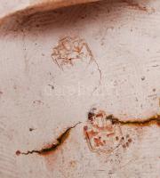 cca 1930 Art deco, mázas, női, kerámia fej "K.T." monogrammal (apró mázhibákkal, lekopott ...