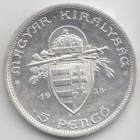 1938. 5P Ag "Szent István" T:2 Adamo P8.1