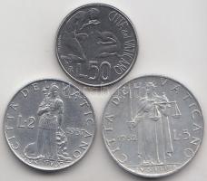 Vatikán 1952. 5L + 1957. 2L + 1991. 50L T:1,2 Vatican 1952. 5 Lire + 1957. 2 Lire + 1991. 50 Lire C:UNC,XF