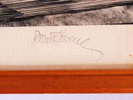 Bordás Ferenc (1911-1982): Balettozók. Fametszet, papír, jelzett, foltos, üvegezett keretben, 23×33 ...