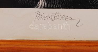 Bordás Ferenc (1911-1982): Anyák napja. Fametszet, papír, jelzett, foltos, üvegezett keretben, 23×33...