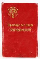 1941-1945 Oberleutensdorf betétkönyve, a cseh-német határon, kitöltve, a város körbélyegzőjével, elő...