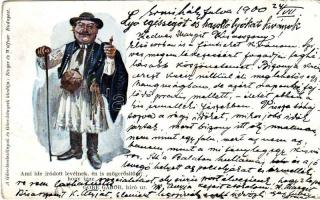 Göre Gábor levelezőlap, 'Singer és Wolfner, Budapest', Hungarian folklore