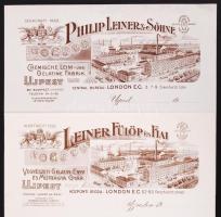 1940 Fejléces "Leiner Fülöp és Fia" levél papír, számla tétel, összesen:3 db