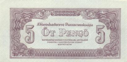 1944. 5P "A Vörös Hadsereg Parancsnoksága" T:I- Adamo P43
