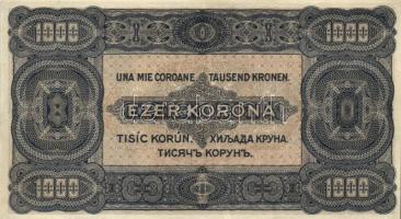 1923. 1000K T.W. nyomdahely jelöléssel és "8 FILLÉR - NYOLC FILLÉR" felülnyomással T:I-
Ad...