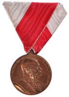 1898. "Jubileumi Emlékérem Polgári Állami Alkalmazottak Számára / Signum memoriae (AVST)" Br érem mellszalaggal T:1- Hungary 1898. Commemorative Jubilee Medal for the Civil Attandants with ribbon C:AU
