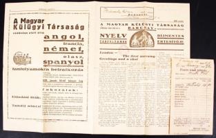 1939 Nyelvtanfolyam értesítő Schwartz Olga részére, 4 p.