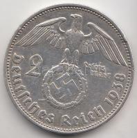 Német 3. Birodalom 1938E 2M Ag "Hindenburg" T:2- German Third Reich 1938E 2 Marks Ag "Hindenburg" C:VF