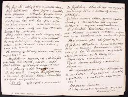 1879, Ócsa, Szabó Géza evangélikus lelkész verse laptöredéken, gyászbeszéd kézírással