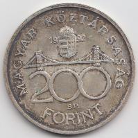1992. 200Ft Ag "MNB" tanúsítvánnyal T:2 Adamo F13