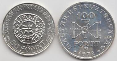 1972. 50Ft Ag + 100Ft Ag "Szt.István" pár T:BU