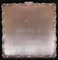 Ezüst (Ag) virágmintás púdertartó, bruttó: 74,7 gr